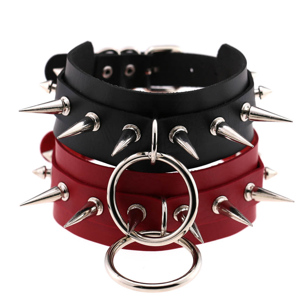 Exaggerated Personalized Style O-shaped Nightclub Bar Street Shot Rivet Pointed Rings