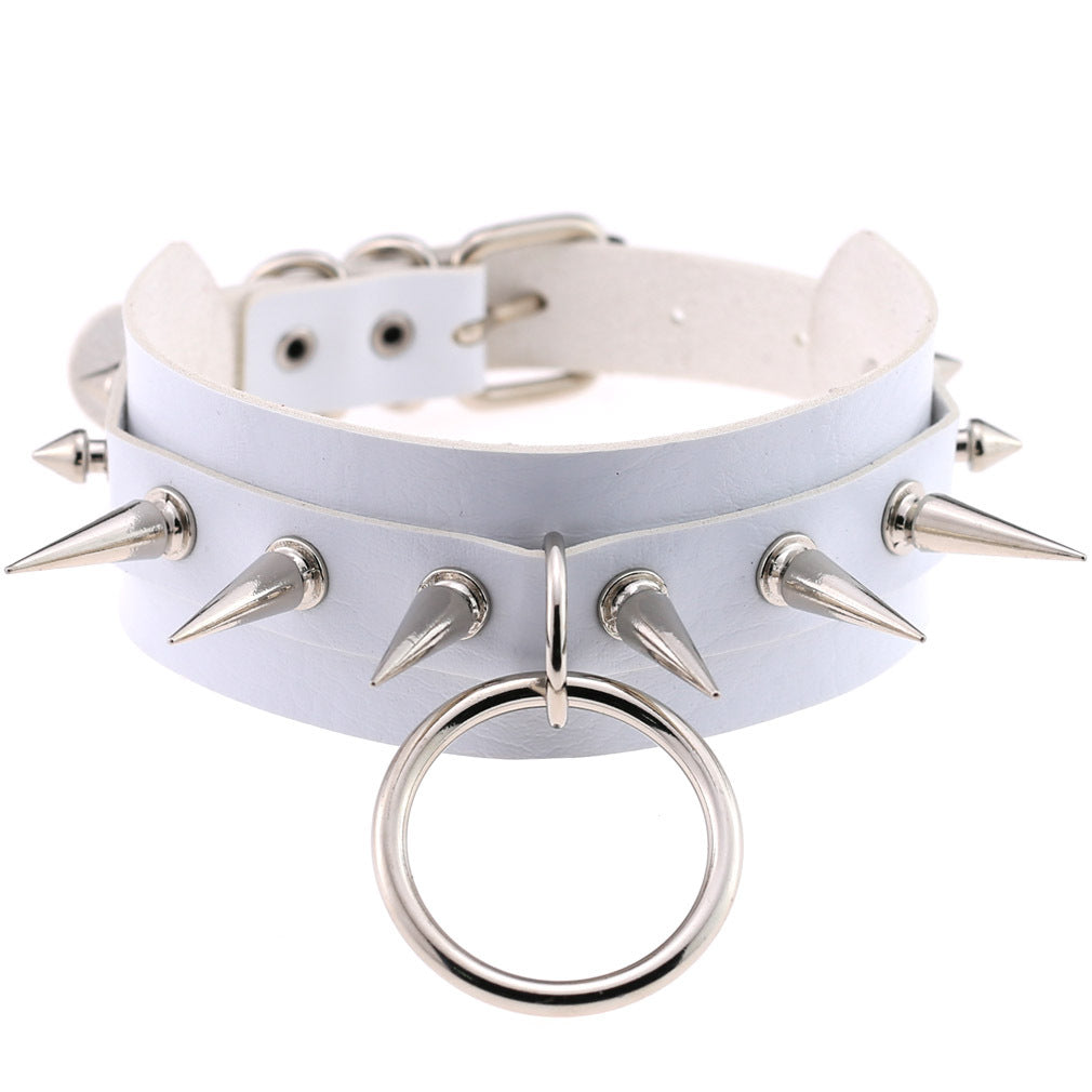 Exaggerated Personalized Style O-shaped Nightclub Bar Street Shot Rivet Pointed Rings