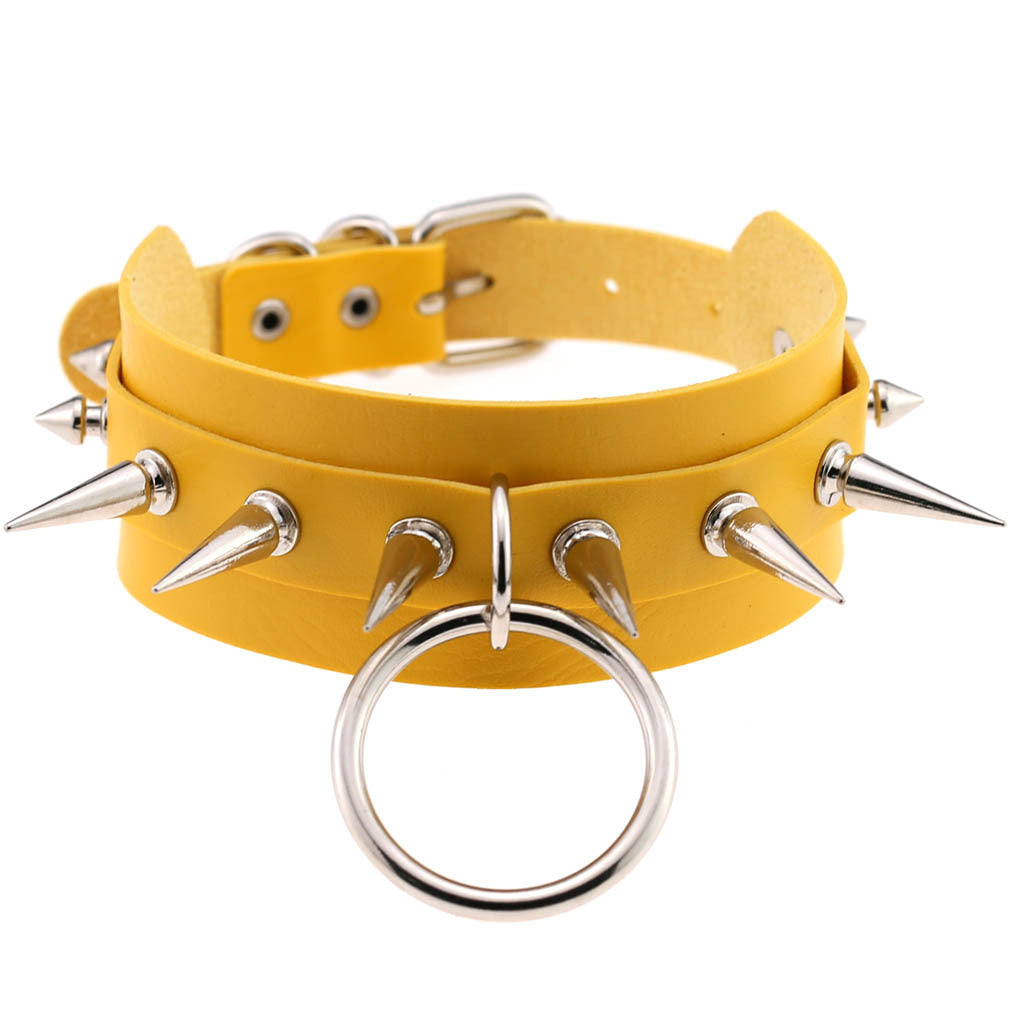 Exaggerated Personalized Style O-shaped Nightclub Bar Street Shot Rivet Pointed Rings