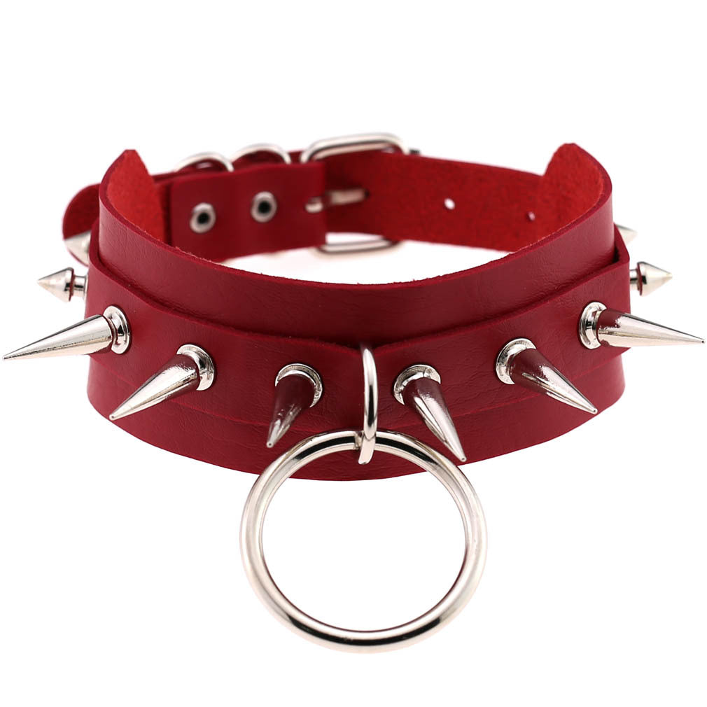 Exaggerated Personalized Style O-shaped Nightclub Bar Street Shot Rivet Pointed Rings