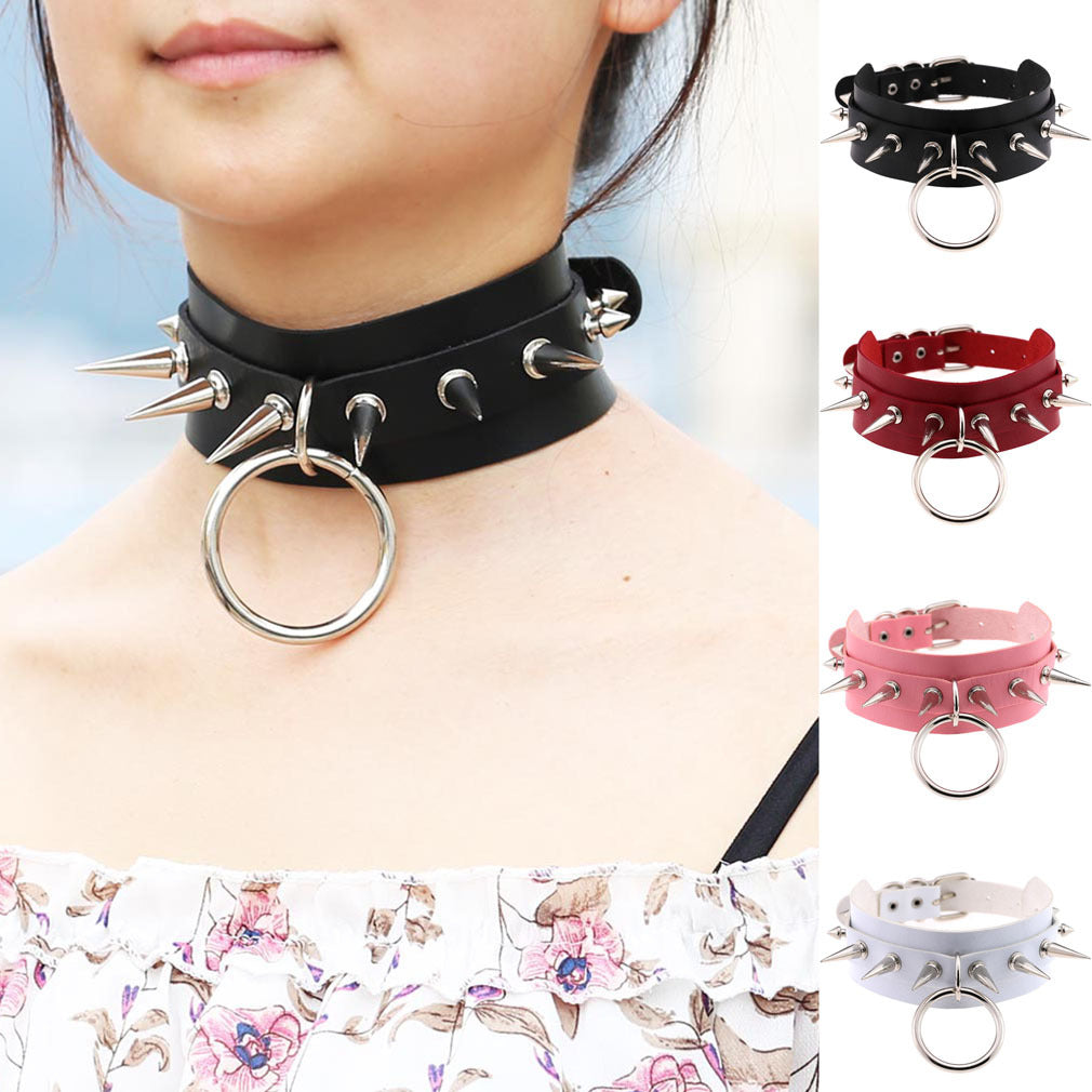 Exaggerated Personalized Style O-shaped Nightclub Bar Street Shot Rivet Pointed Rings
