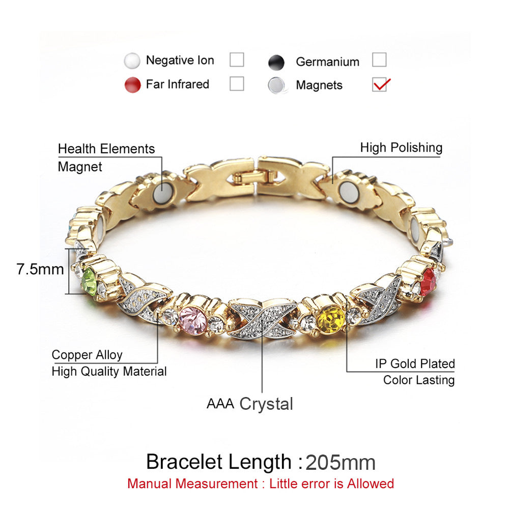 Copper Diamond High Texture Charm Germanium Health Bracelet