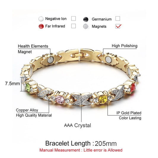 Copper Diamond High Texture Charm Germanium Health Bracelet