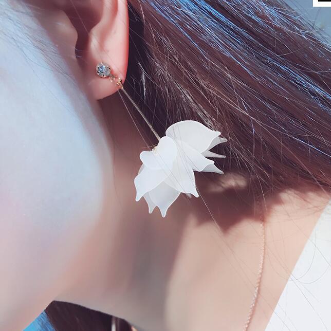 Fresh Lotus Long Personal Korean Style Earrings