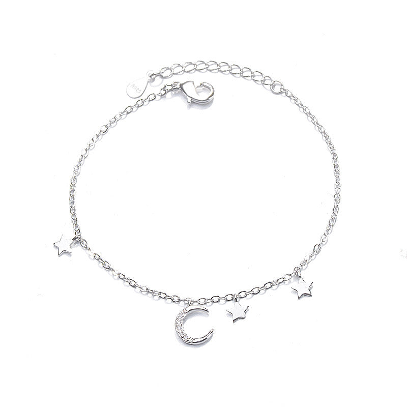 Gu Curved Crescent Girlfriends Korean Style Sweet Niche Shiny Diamond Bracelet