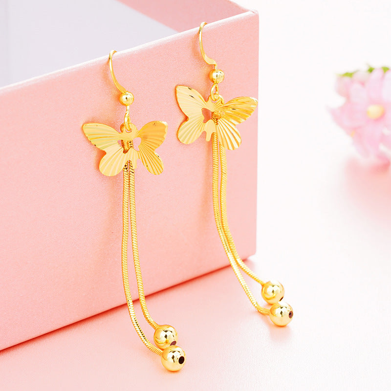 Women's Five-pointed Star Ear Tassel Long Leaf Rings