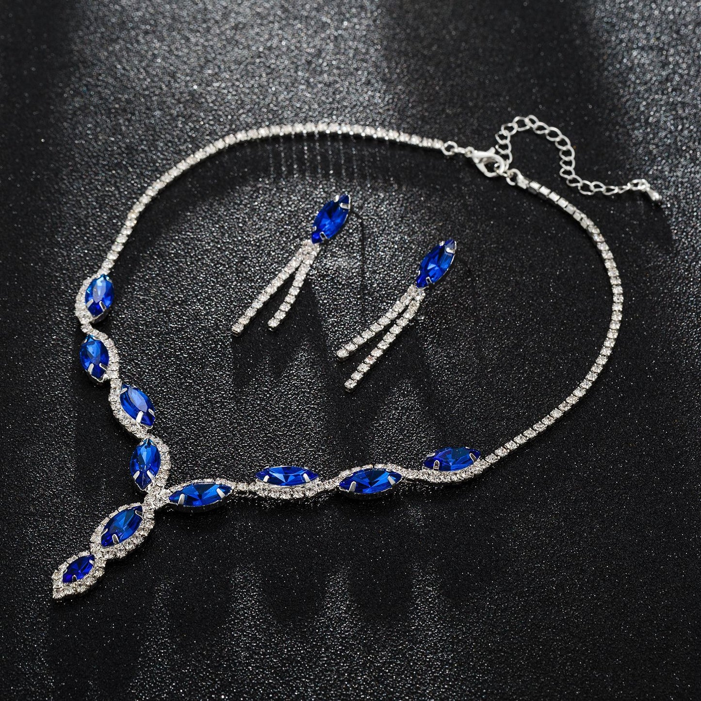 Water Drop Crystal Diamond Suite Wedding Bridal Jewelry Set