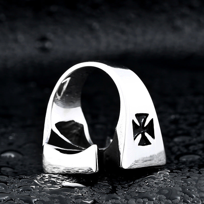 Men's Ornament Vintage Stainless Steel Epoxy Domineering Rings