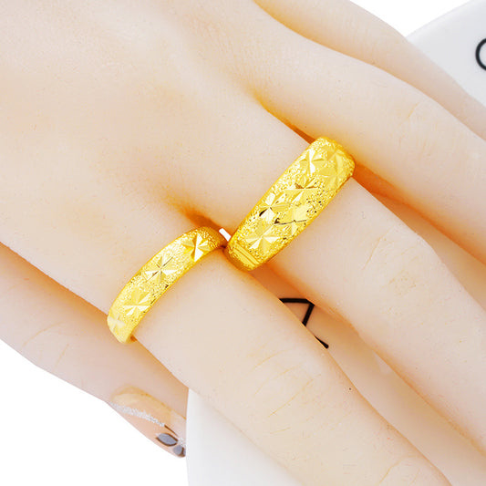 Sand Gold Fashion Satine Couple Brass Rings