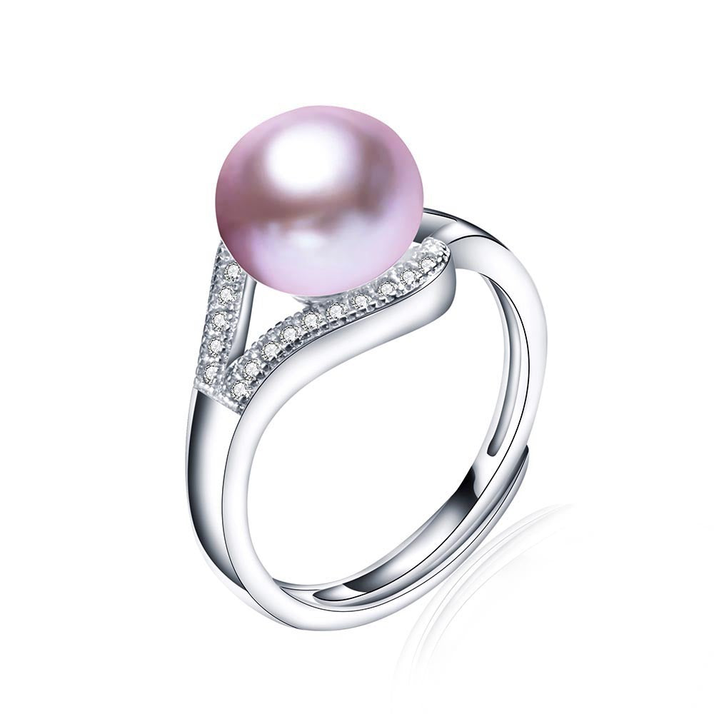 Women's Elegant Steamed Bread Flat Pearl Shell Rings