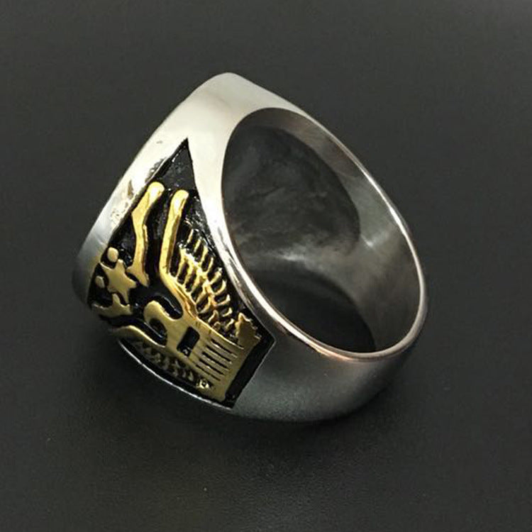 Men's Pirate Ship Anchor Stainless Steel Exaggerated Ring
