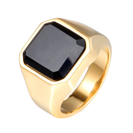 Men's Thailand Retro Distressed Personalized Titanium Steel Ring