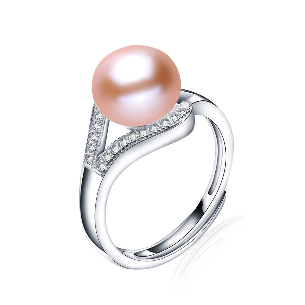 Women's Elegant Steamed Bread Flat Pearl Shell Rings