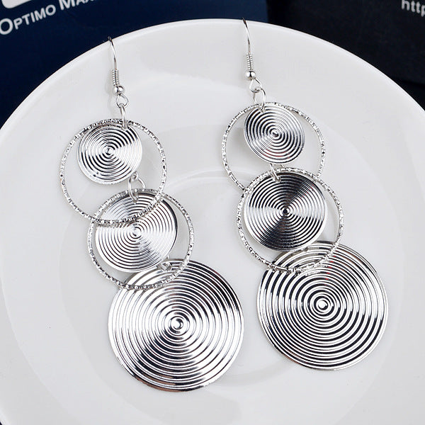 Women's High Profile Generous Disc Circle India Earrings
