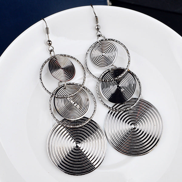 Women's High Profile Generous Disc Circle India Earrings