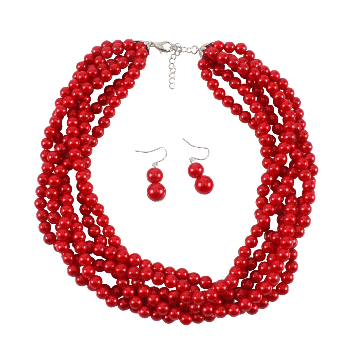 Fashion Highlight Plastic Imitation Pearl Woven Necklaces
