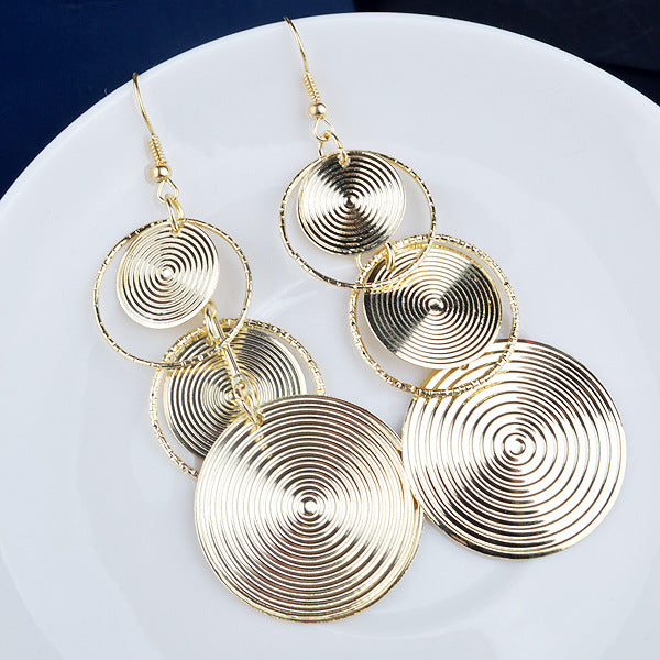 Women's High Profile Generous Disc Circle India Earrings