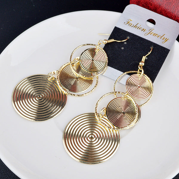Women's High Profile Generous Disc Circle India Earrings