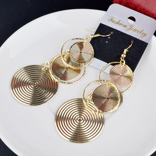Women's High Profile Generous Disc Circle India Earrings