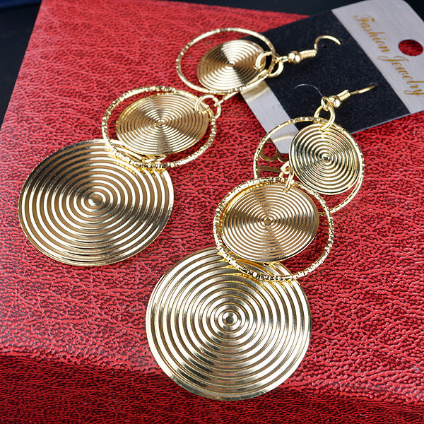Women's High Profile Generous Disc Circle India Earrings