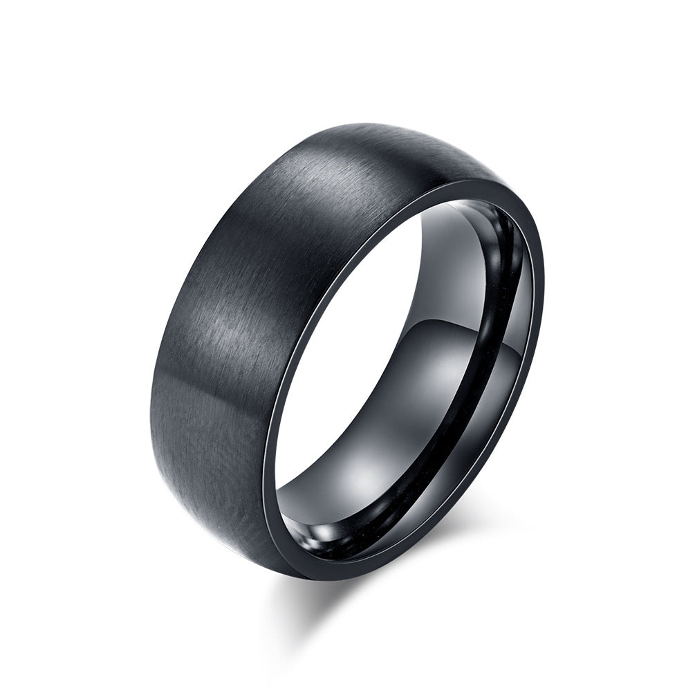 Men's Simple Titanium Steel Matte Brushed Inner Rings