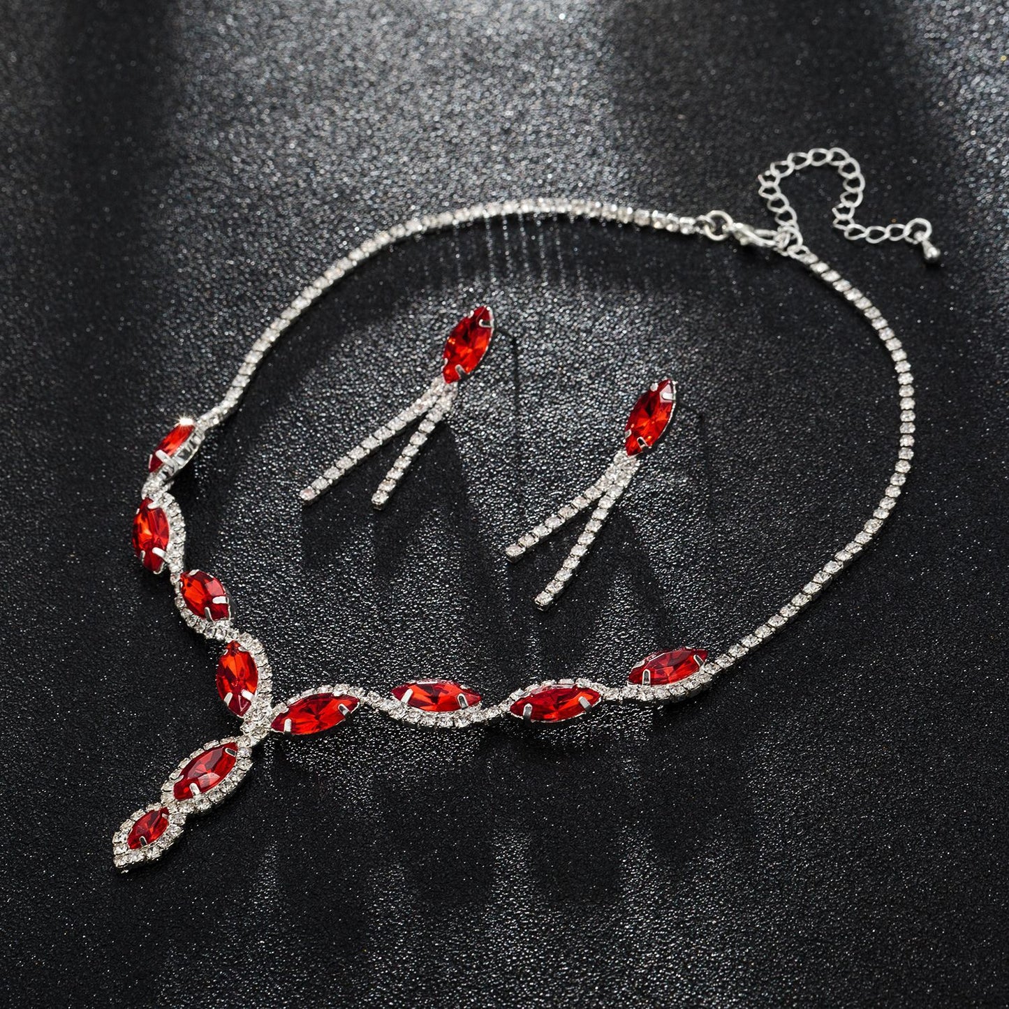 Water Drop Crystal Diamond Suite Wedding Bridal Jewelry Set