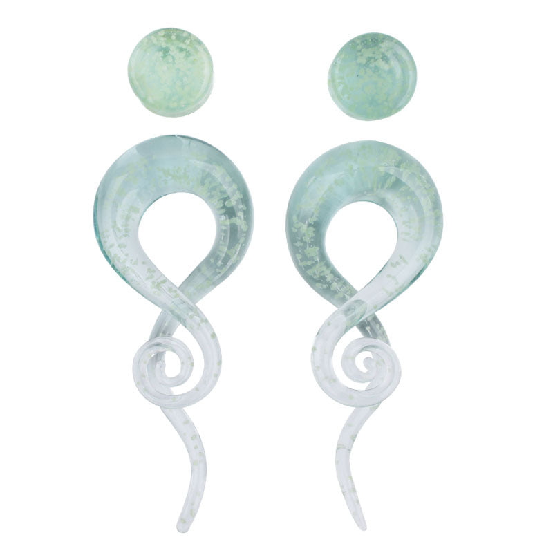 Glass Auricle Snail Ear Extender Piercing Earrings