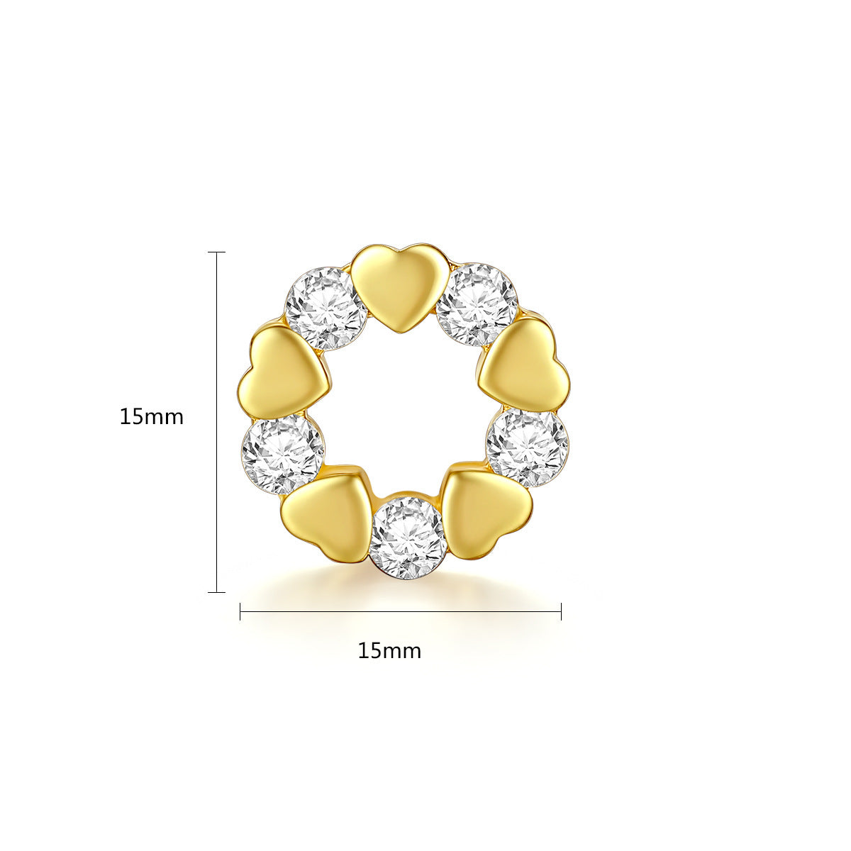 Women's Love Heart Shiny Zircon Korean Simple Niche Earrings