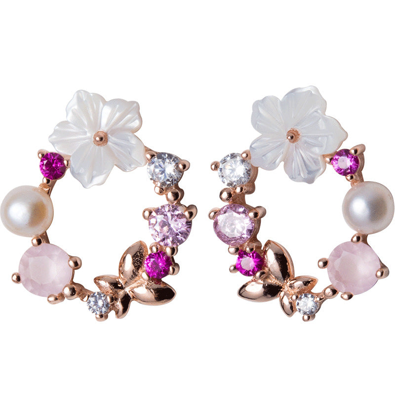 Women's For Korean Style Sweet Flower Pearl Earrings