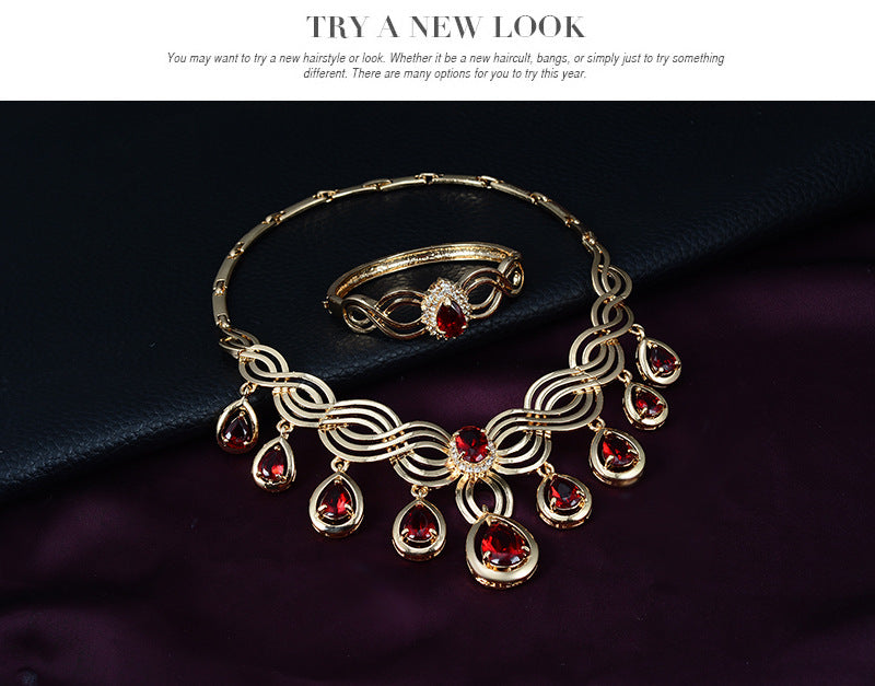 Attractive Comfortable Versatile Fashion Gem Alloy Jewelry Set