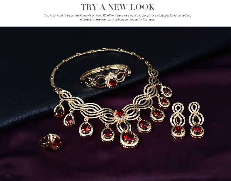 Attractive Comfortable Versatile Fashion Gem Alloy Jewelry Set