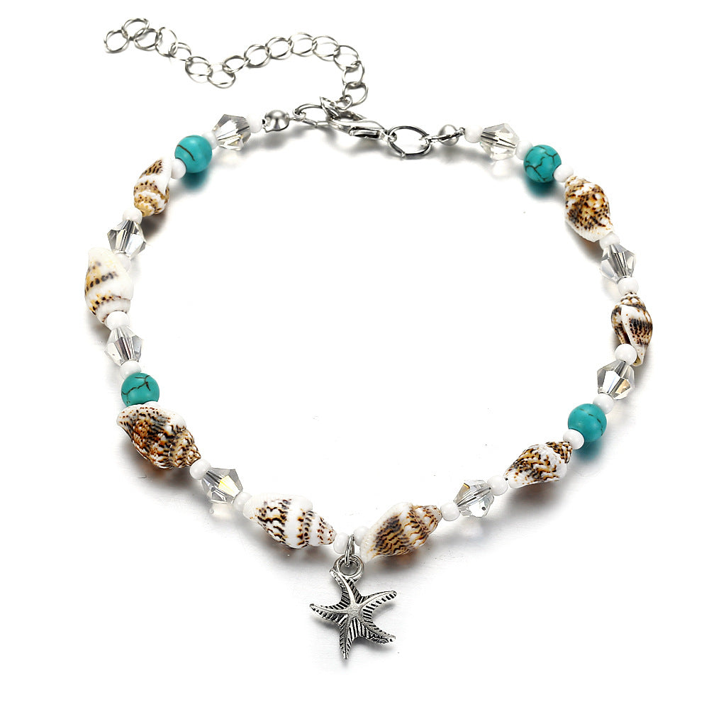 Yoga Anklet Beach Starfish Shell Crystal Bracelets