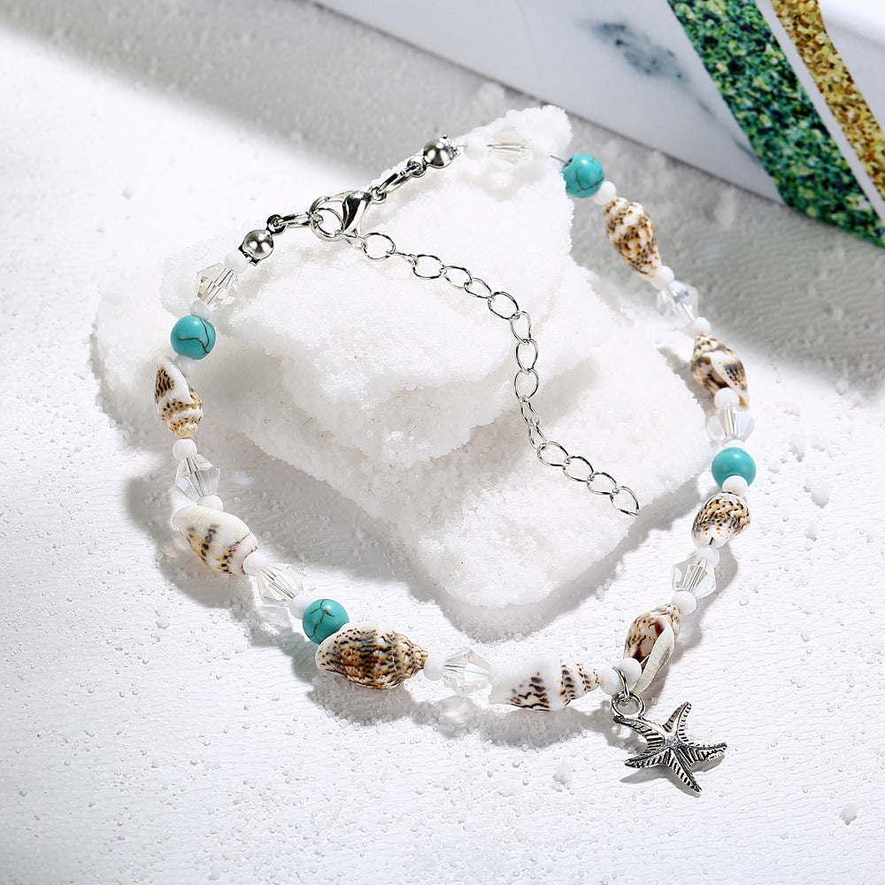 Yoga Anklet Beach Starfish Shell Crystal Bracelets