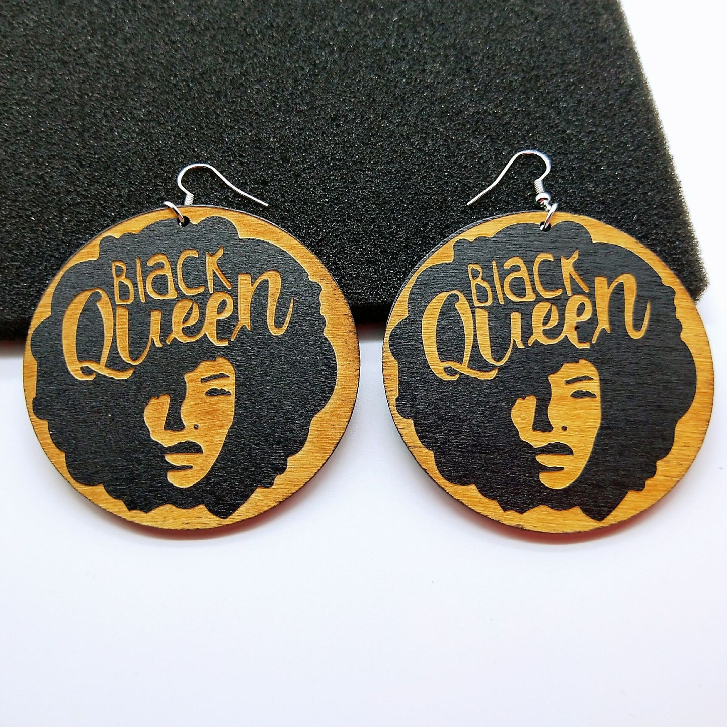 Wooden Fashion Personality Geometry African Black Earrings