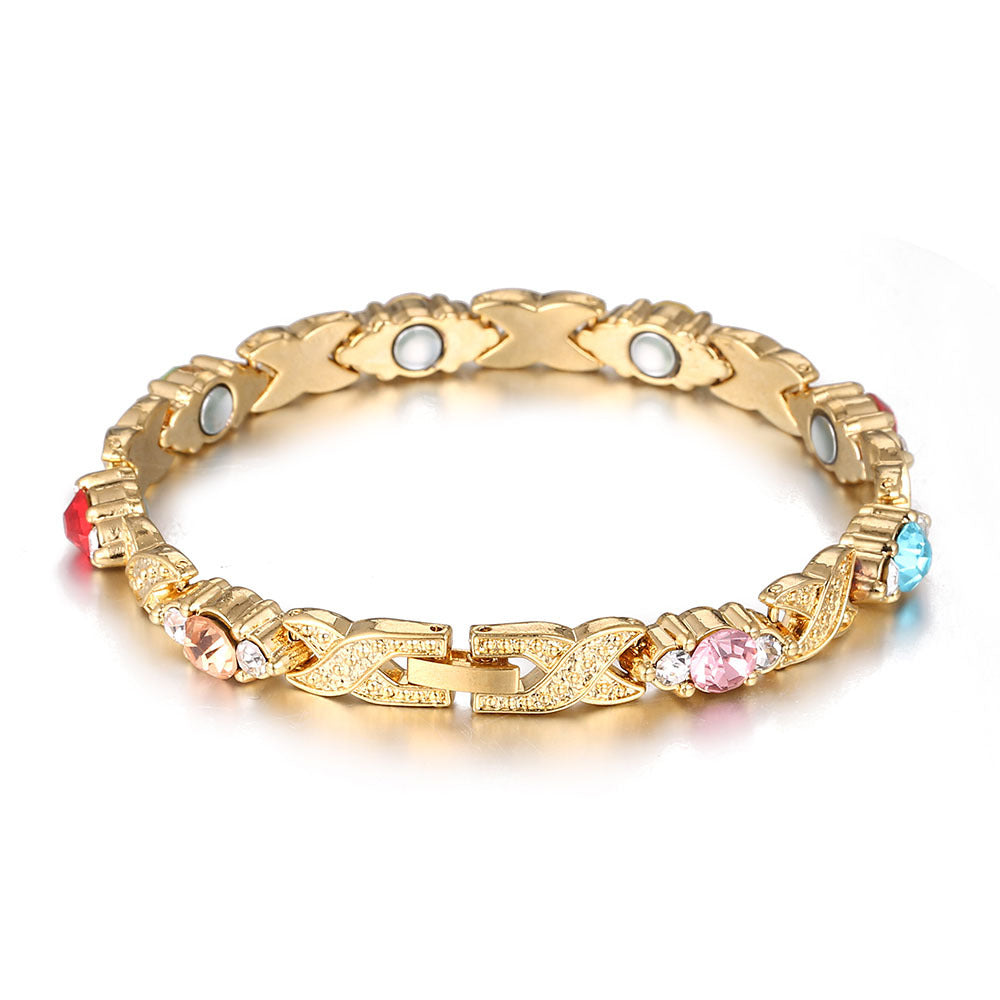 Copper Diamond High Texture Charm Germanium Health Bracelet