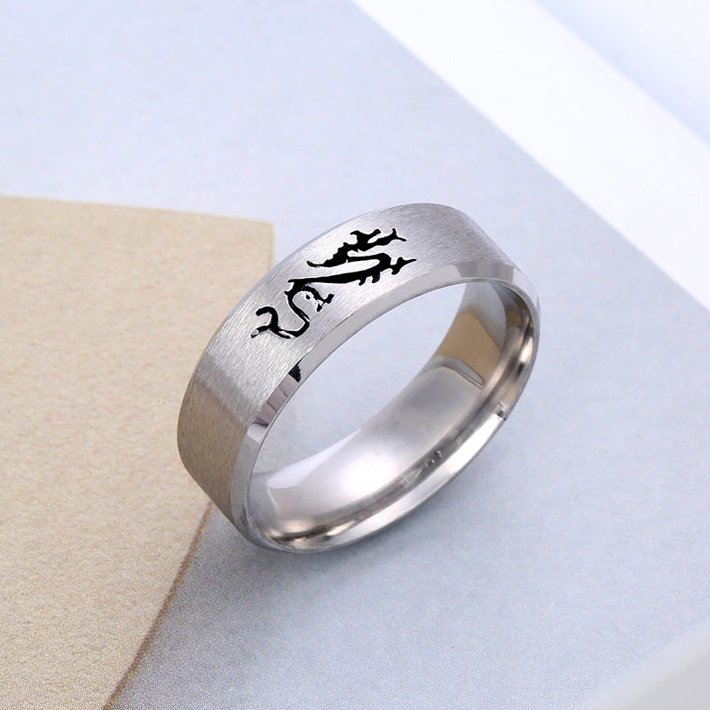 Steel Titanium Inner Arc Bevel Hollow Rings