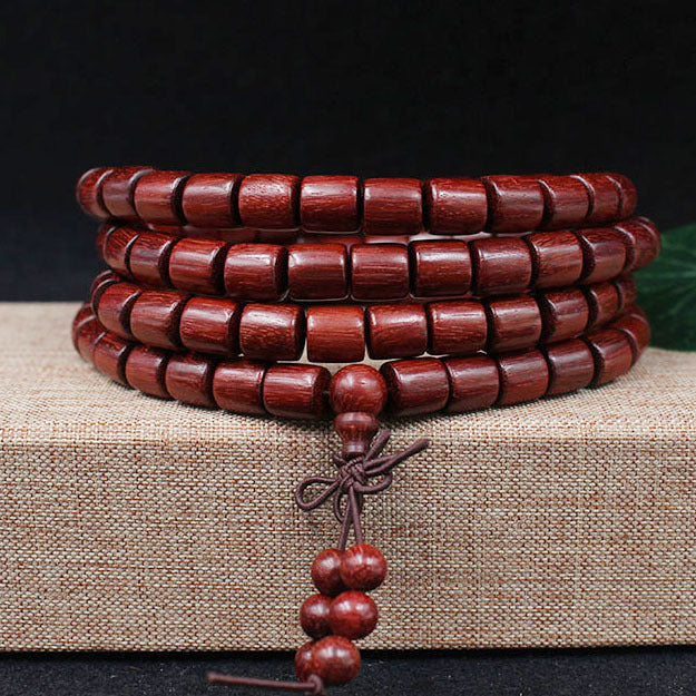 Zambia Red Sandalwood Barrel Shaped Bead Bracelets
