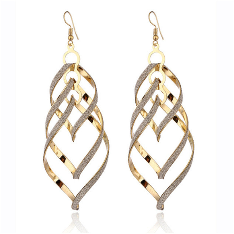 High Profile Retro Eardrops Alloy Frosted Earrings