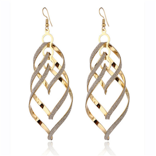 High Profile Retro Eardrops Alloy Frosted Earrings