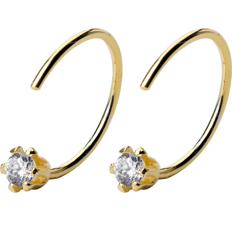 Women's Ear Hook Simple Diamond Single Rhinestone Fashion Rings