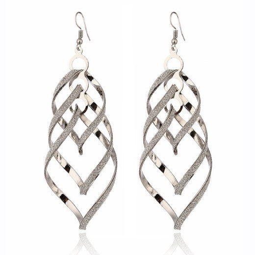 High Profile Retro Eardrops Alloy Frosted Earrings