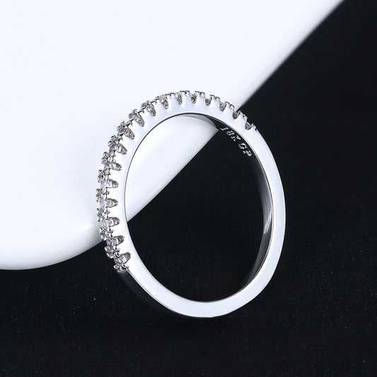 Women's Style Simple Zircon Gold Plated Thin Rings