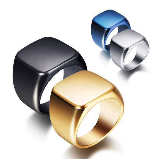 Women's & Men's Simple Glossy Titanium Steel Stainless Rose Rings