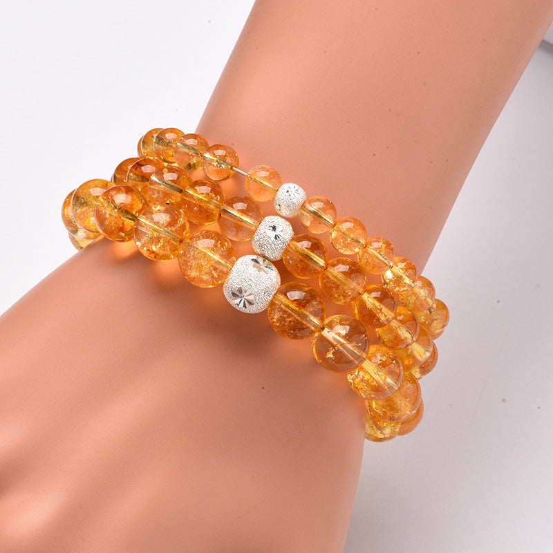Women's & Men's Citrine Hand Catenary Plate Beads Crystal Sier Purchase Special Bracelets