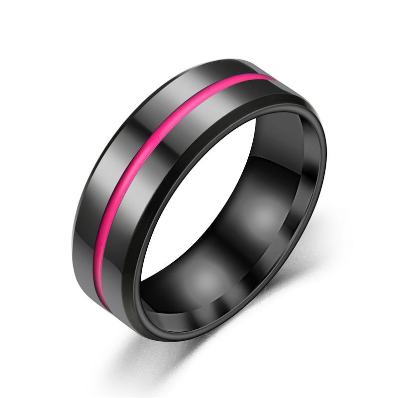 Fashion Oil Dripping Noble Black Beveled Elegant Rings