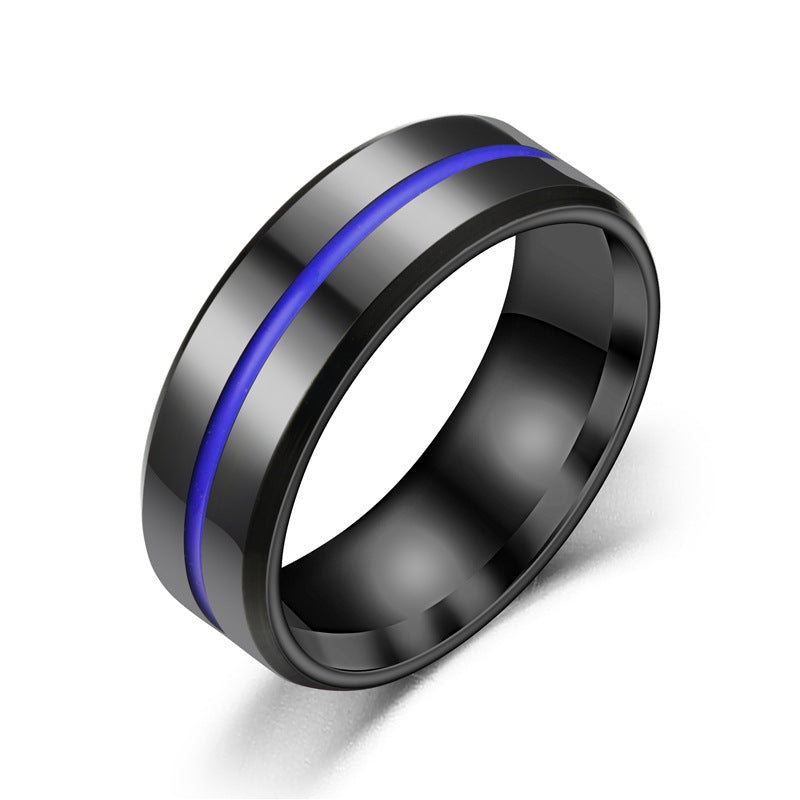 Fashion Oil Dripping Noble Black Beveled Elegant Rings