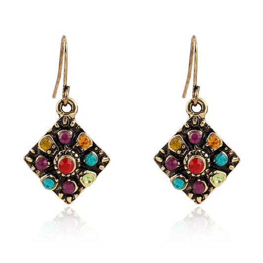 Women's Retro Fashion Bohemian Colorful Crystals For Ear Hook