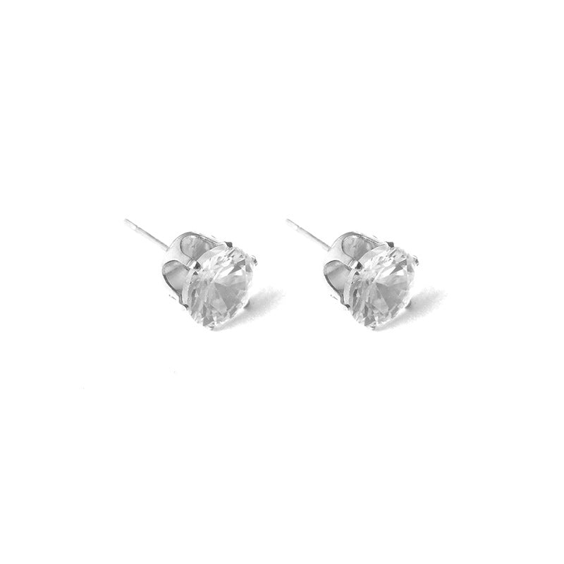 Style Fashion Popular Crown Bottom Crystalline Stud Earrings