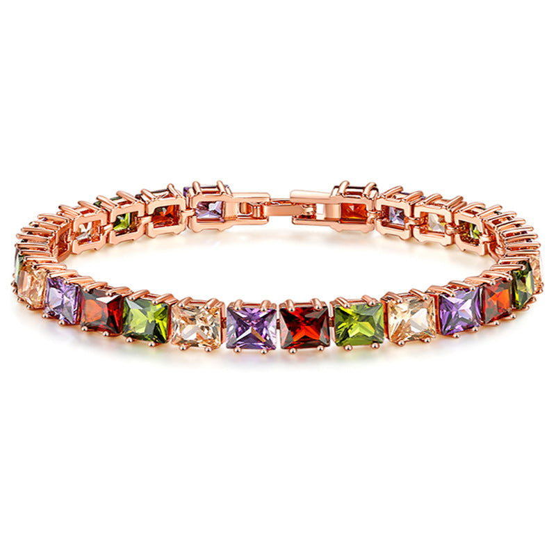 Trendy Popular Exquisite Square Diamond Zircon Bracelet