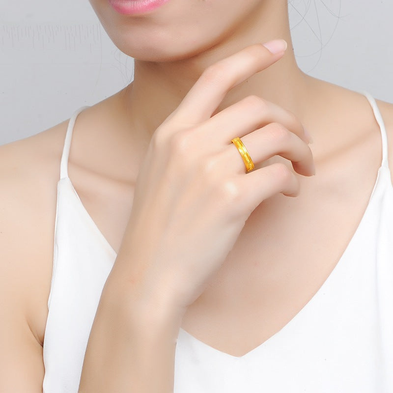 Women's & Men's Gold Plated Couple Open Mouth Wedding Ring